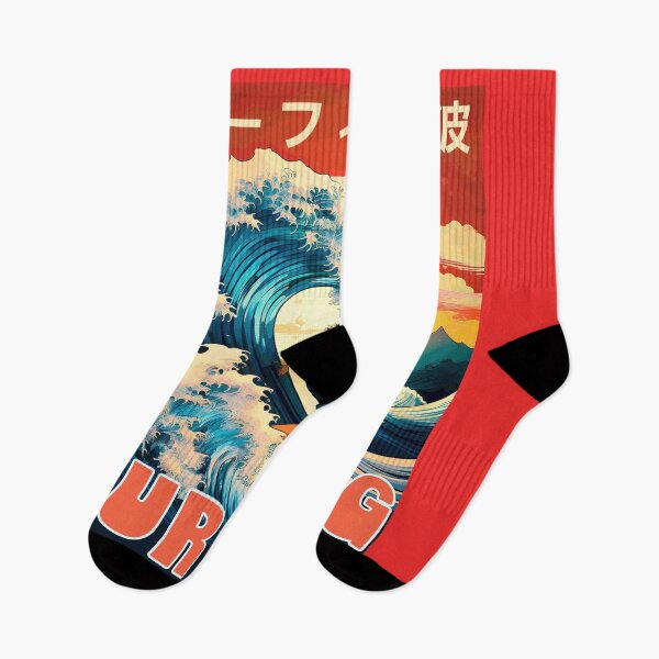 Item preview, Colorful Big Wave Surfing with Japanese Calligraphy designed and sold by thelivingrp.