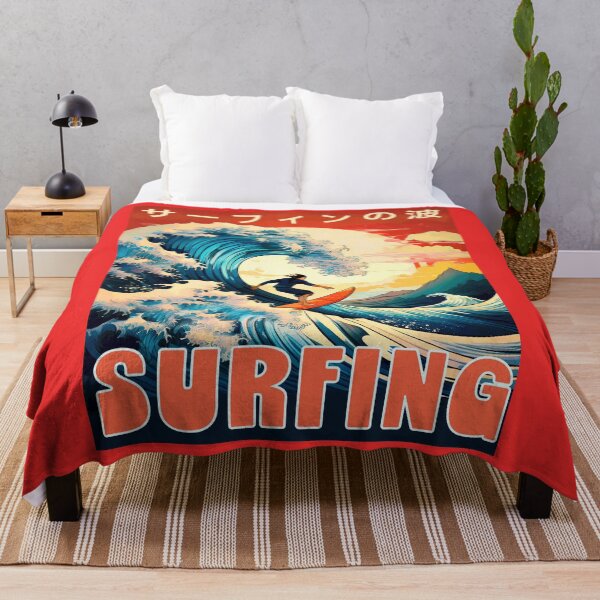Item preview, Colorful Big Wave Surfing with Japanese Calligraphy designed and sold by thelivingrp.