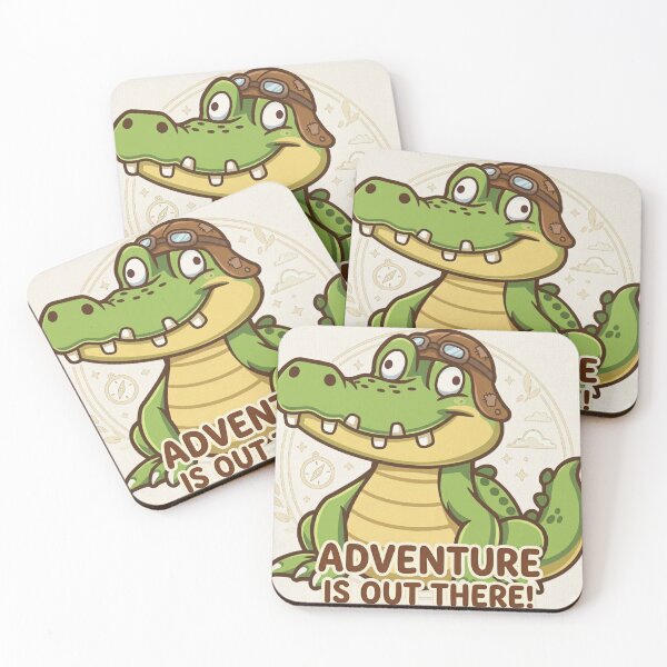 Item preview, Cute Aviator Crocodile – Adventure Is Out There! Kawaii Gator Illustration designed and sold by Stickivo.