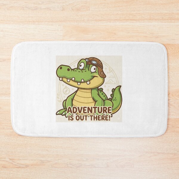 Item preview, Cute Aviator Crocodile – Adventure Is Out There! Kawaii Gator Illustration designed and sold by Stickivo.
