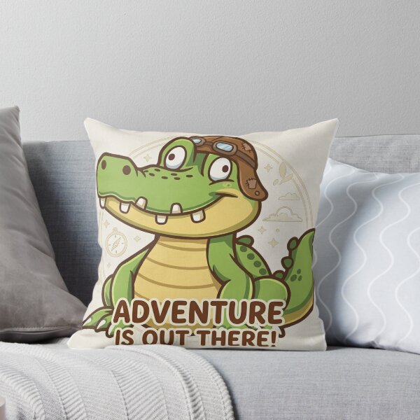 Item preview, Cute Aviator Crocodile – Adventure Is Out There! Kawaii Gator Illustration designed and sold by Stickivo.