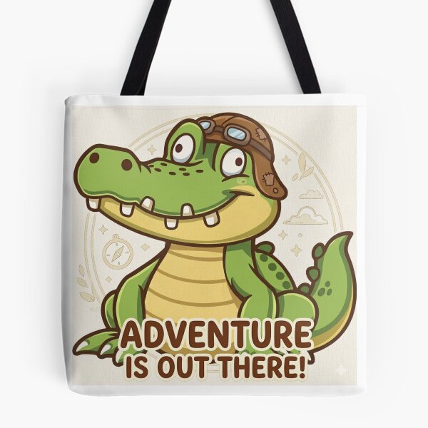 Item preview, Cute Aviator Crocodile – Adventure Is Out There! Kawaii Gator Illustration designed and sold by Stickivo.