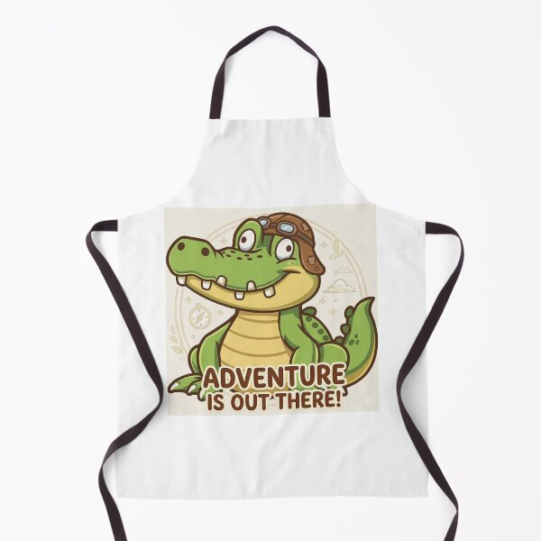 Item preview, Cute Aviator Crocodile – Adventure Is Out There! Kawaii Gator Illustration designed and sold by Stickivo.