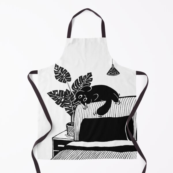 Item preview, Lying on bed Black Cat Illustration-black and white designed and sold by Manjia-Art.
