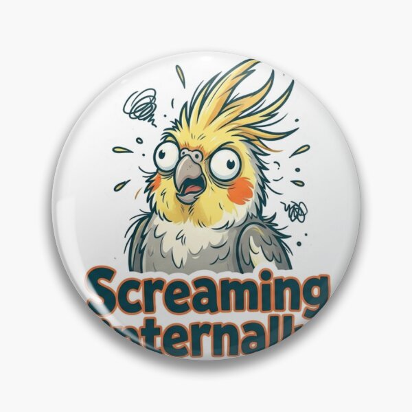 Item preview, Screaming Internally Funny Cockatiel Bird Sticker designed and sold by Mochi-Sprites.