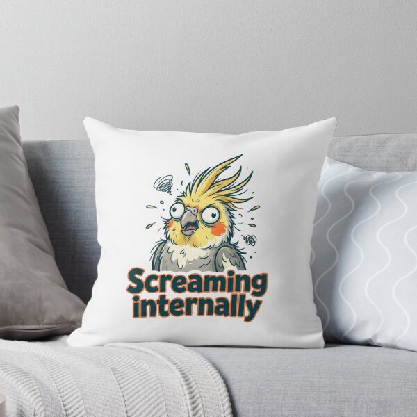 Item preview, Screaming Internally Funny Cockatiel Bird Sticker designed and sold by Mochi-Sprites.