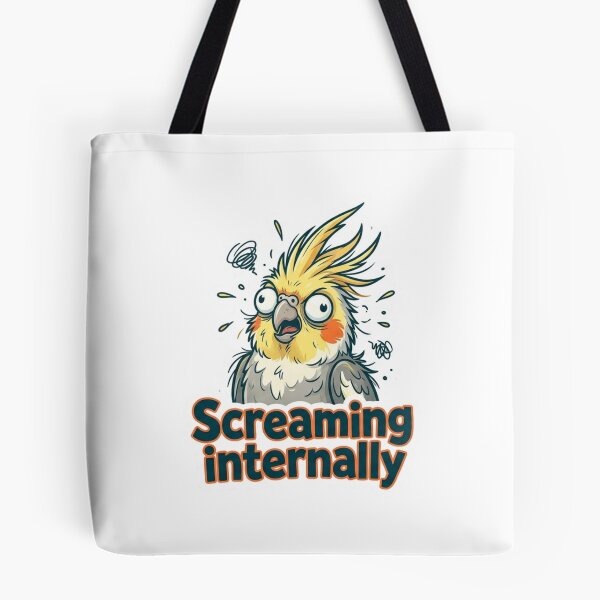 Item preview, Screaming Internally Funny Cockatiel Bird Sticker designed and sold by Mochi-Sprites.