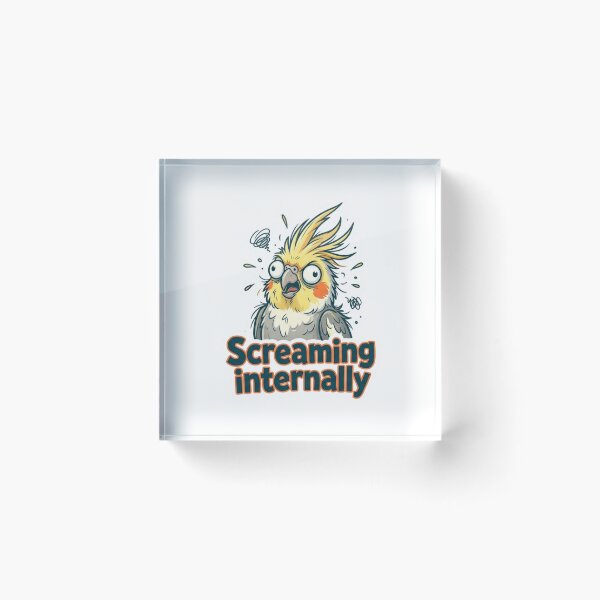 Item preview, Screaming Internally Funny Cockatiel Bird Sticker designed and sold by Mochi-Sprites.