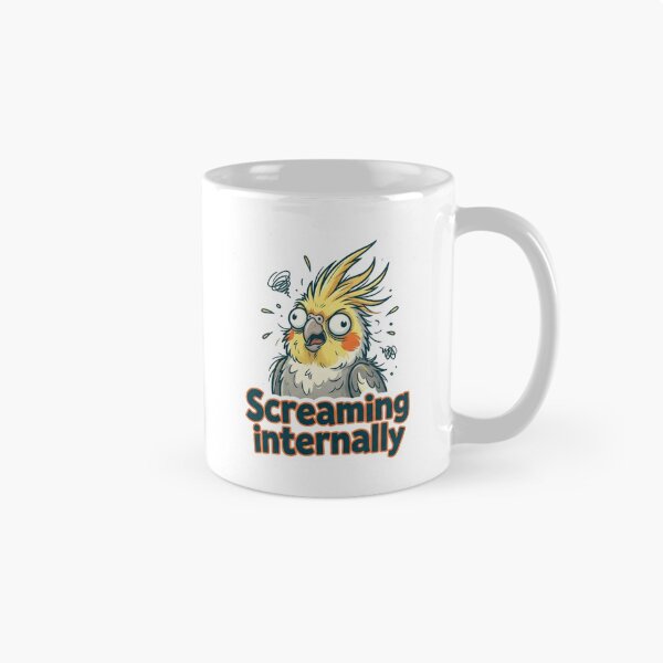 Item preview, Screaming Internally Funny Cockatiel Bird Sticker designed and sold by Mochi-Sprites.