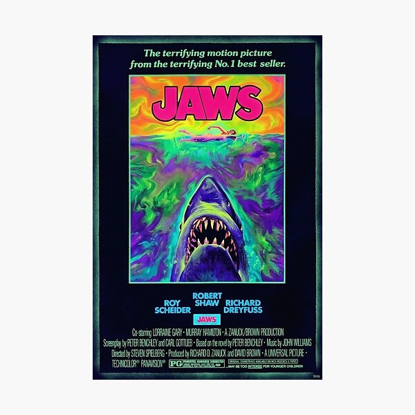 Item preview, Blacklight Vintage Poster | Jaws Movie Poster designed and sold by CMY Designs.