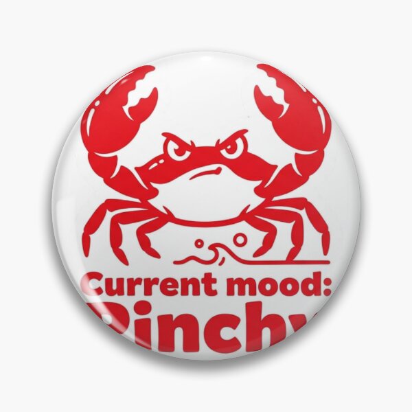 Item preview, Current Mood Pinchy Funny Crab Sticker designed and sold by Mochi-Sprites.