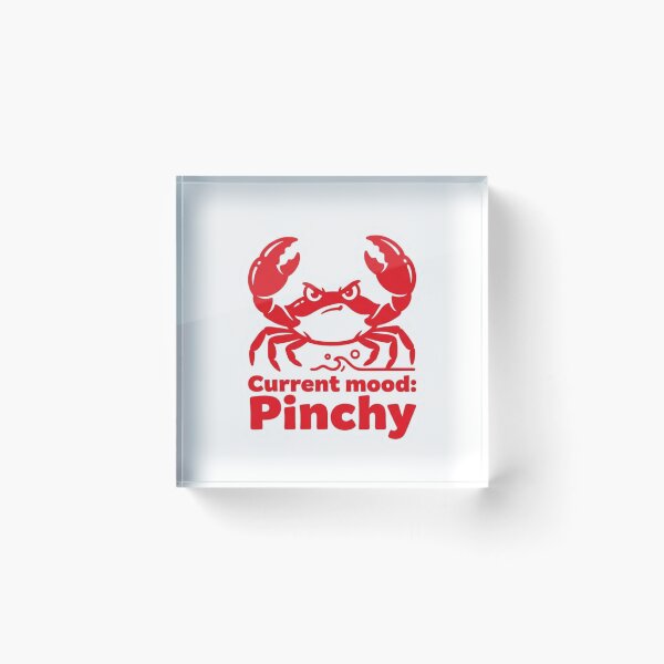 Item preview, Current Mood Pinchy Funny Crab Sticker designed and sold by Mochi-Sprites.