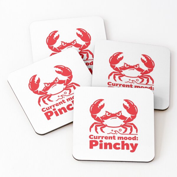 Item preview, Current Mood Pinchy Funny Crab Sticker designed and sold by Mochi-Sprites.