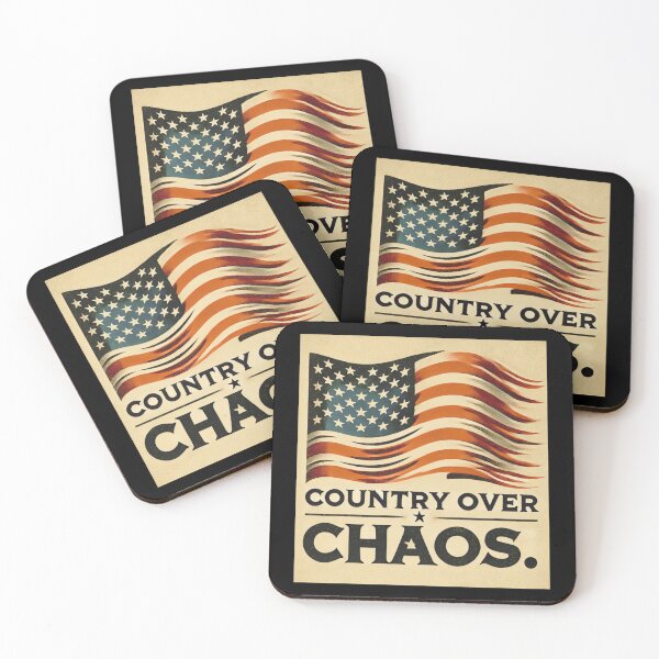 Artikelvorschau, Land über Chaos Amerikanische Flagge Expressionistische Kunst Patriotische Grafik Mutiges USA-Design entworfen und verkauft von TEEJAMBOREE.