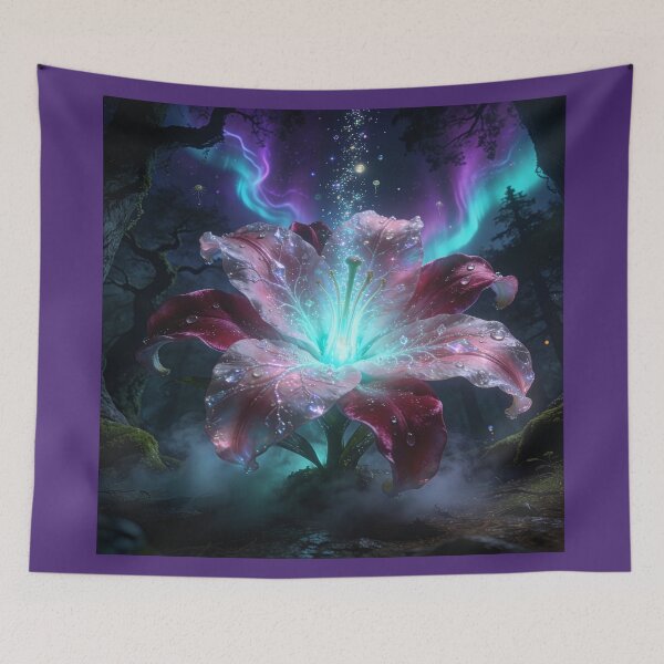 Item preview, Magical Flower Blooms Under the Aurora Borealis designed and sold by Tridentulus.