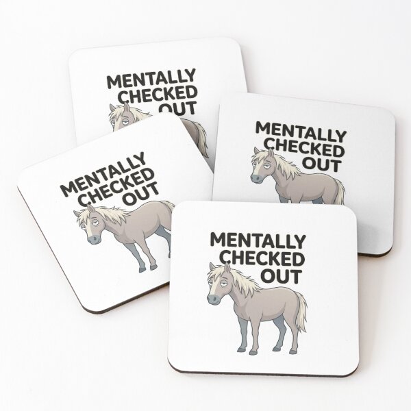 Item preview, Mentally Checked Out Funny Horse Sticker designed and sold by Mochi-Sprites.