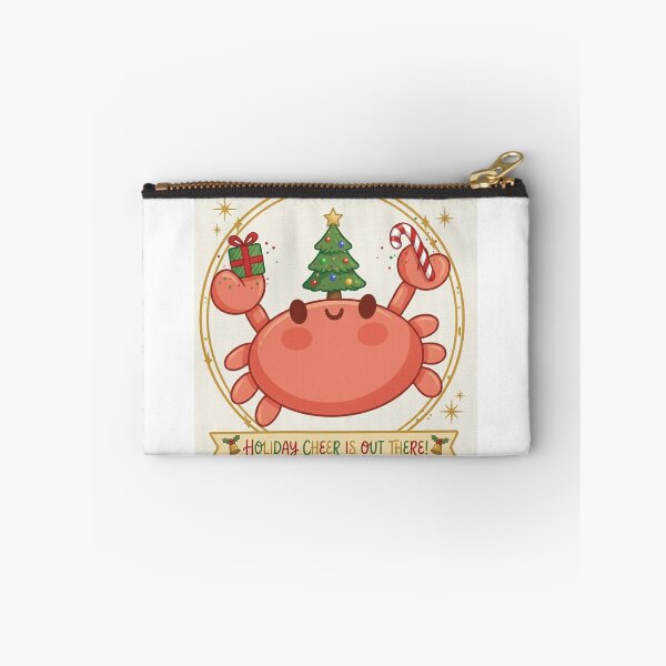 Item preview, Cute Kawaii Christmas Crab – Chasing Giggles & Holiday Bliss Illustration designed and sold by Stickivo.