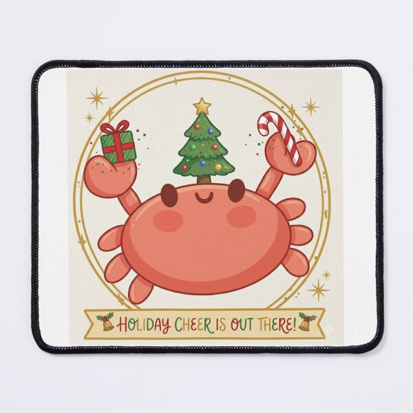 Item preview, Cute Kawaii Christmas Crab – Chasing Giggles & Holiday Bliss Illustration designed and sold by Stickivo.