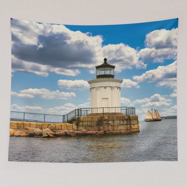Item preview, Breakwater Lighhouse and Sailboat designed and sold by Gerard Fornarotto.