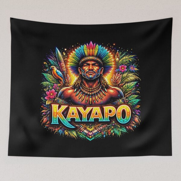 Item preview, Amazon Kayapó Warrior: Neon Tribal Spiritual Art designed and sold by KAYAPO.