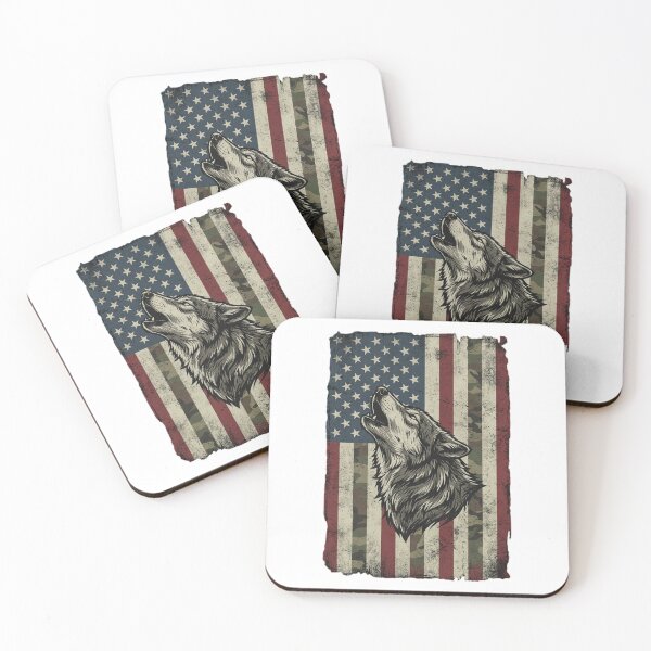 Item preview, American flag wolf camo design designed and sold by CREATINGMAD.