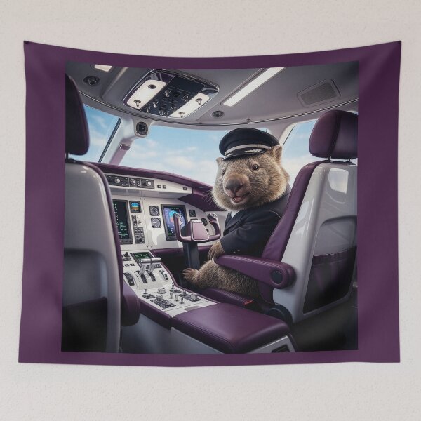 Item preview, Cheerful Wombat Pilot Never Porpoises the Landing designed and sold by Tridentulus.