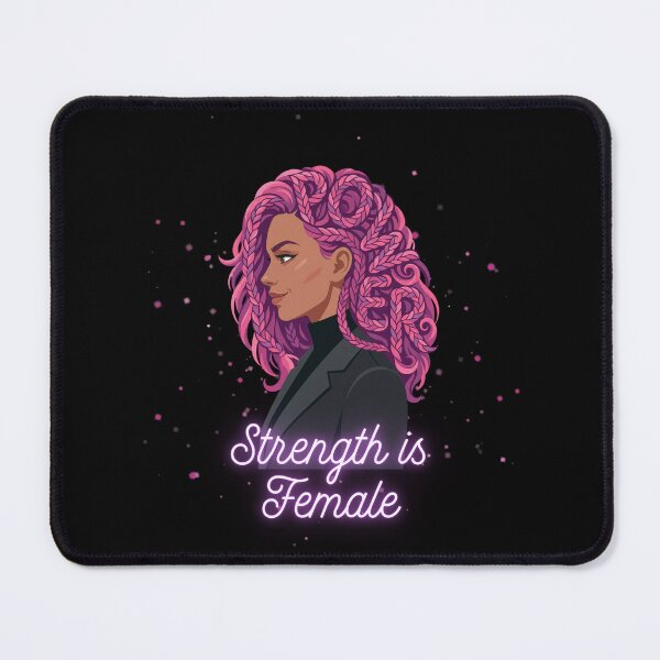 Item preview, Strength Is Female Pink Braided Hair Silhouette designed and sold by SlavicKemp.