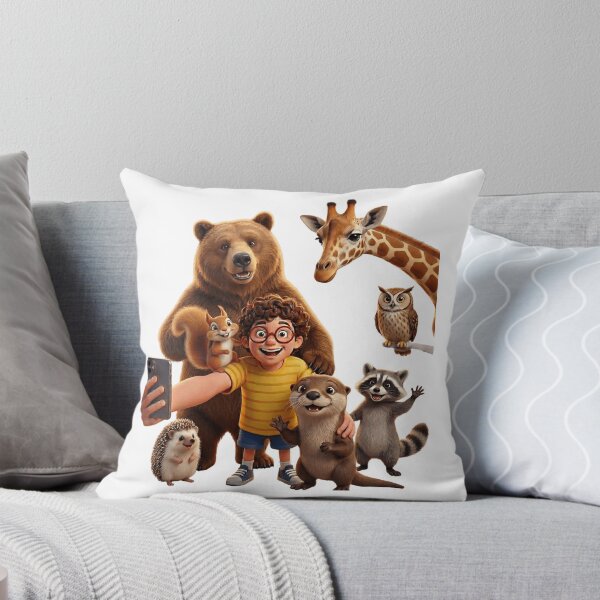 Item preview, Funny Animal Selfie Squad Cartoon Design – Cute Wildlife Friends Group Photo Illustration designed and sold by Art Wave Studio.