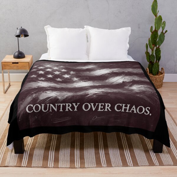 Item preview, Country Over Chaos American Flag Expressionist Art Patriotic Graphic Bold USA Design designed and sold by TEEJAMBOREE.
