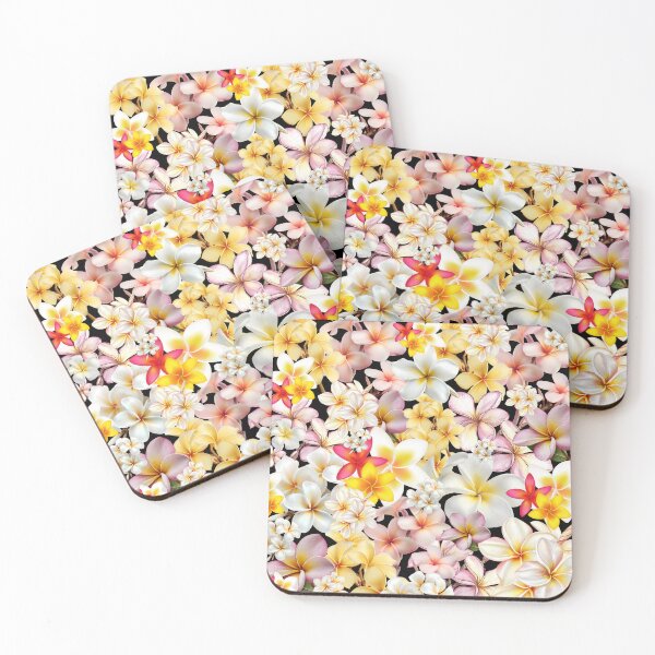 Item preview, Multi Frangipanis Black designed and sold by ppddesigns.