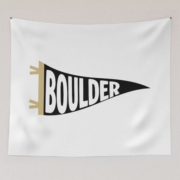 Item preview, Boulder Colorado Retro College Town Pennant designed and sold by Sparkledust Creations.