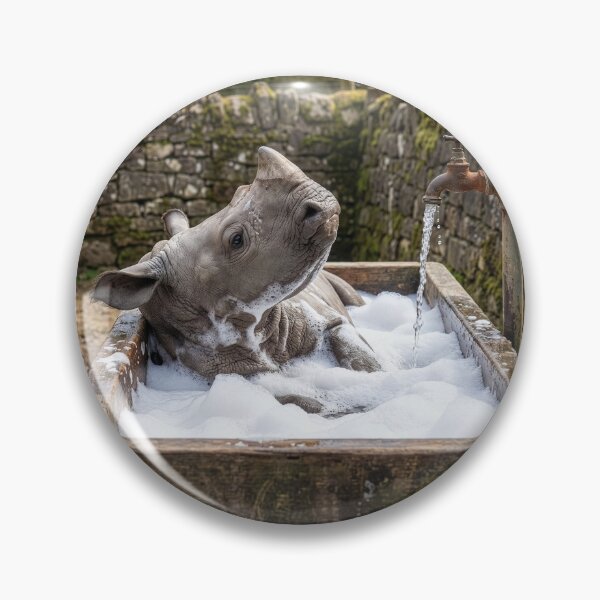 Item preview, Baby Rhinoceros Takes an English Country Bath designed and sold by Tridentulus.