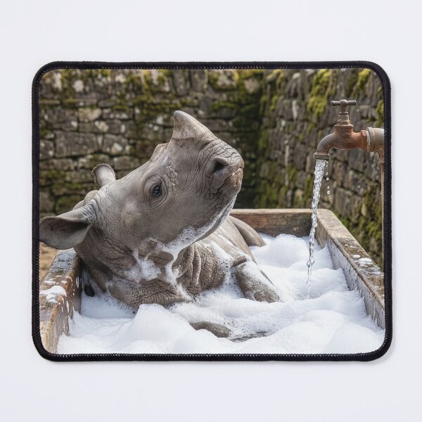Item preview, Baby Rhinoceros Takes an English Country Bath designed and sold by Tridentulus.