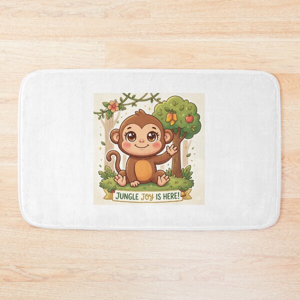 Item preview, Happy Jungle Monkey – Cute Baby Simian & Tropical Fruit Tree Illustration designed and sold by Stickivo.