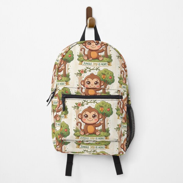 Item preview, Happy Jungle Monkey – Cute Baby Simian & Tropical Fruit Tree Illustration designed and sold by Stickivo.