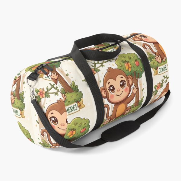 Item preview, Happy Jungle Monkey – Cute Baby Simian & Tropical Fruit Tree Illustration designed and sold by Stickivo.