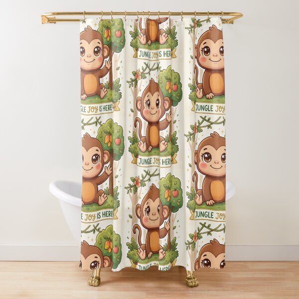 Item preview, Happy Jungle Monkey – Cute Baby Simian & Tropical Fruit Tree Illustration designed and sold by Stickivo.