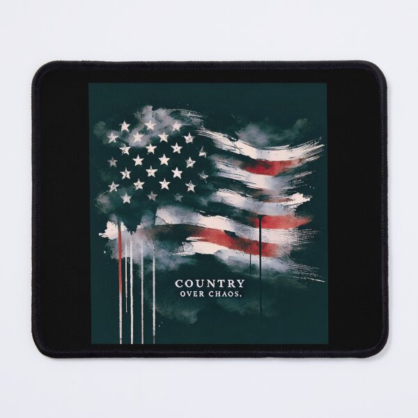 Item preview, Country country Over Chaos American Flag Expressionist Art Patriotic Graphic Bold USA Design designed and sold by TEEJAMBOREE.