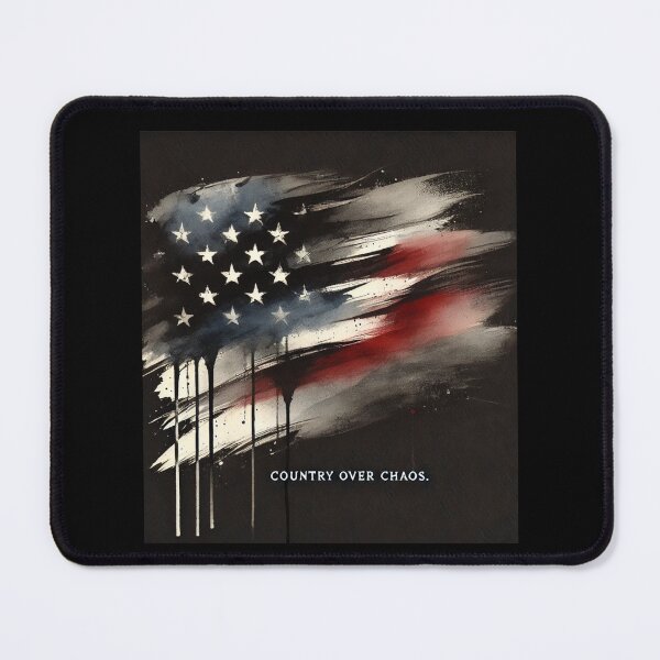Item preview, Country country Over Chaos American Flag Expressionist Art Patriotic Graphic Bold USA Design designed and sold by TEEJAMBOREE.