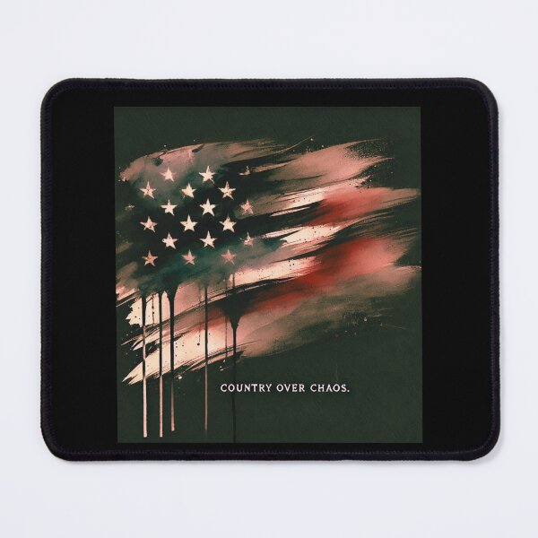 Item preview, Country country Over Chaos American Flag Expressionist Art Patriotic Graphic Bold USA Design designed and sold by TEEJAMBOREE.