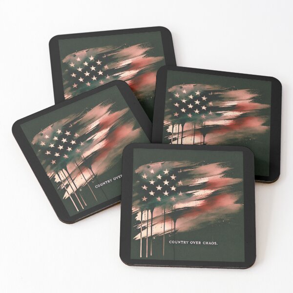 Artikelvorschau, Land über Chaos Amerikanische Flagge Expressionistische Kunst Patriotische Grafik Mutiges USA-Design entworfen und verkauft von TEEJAMBOREE.