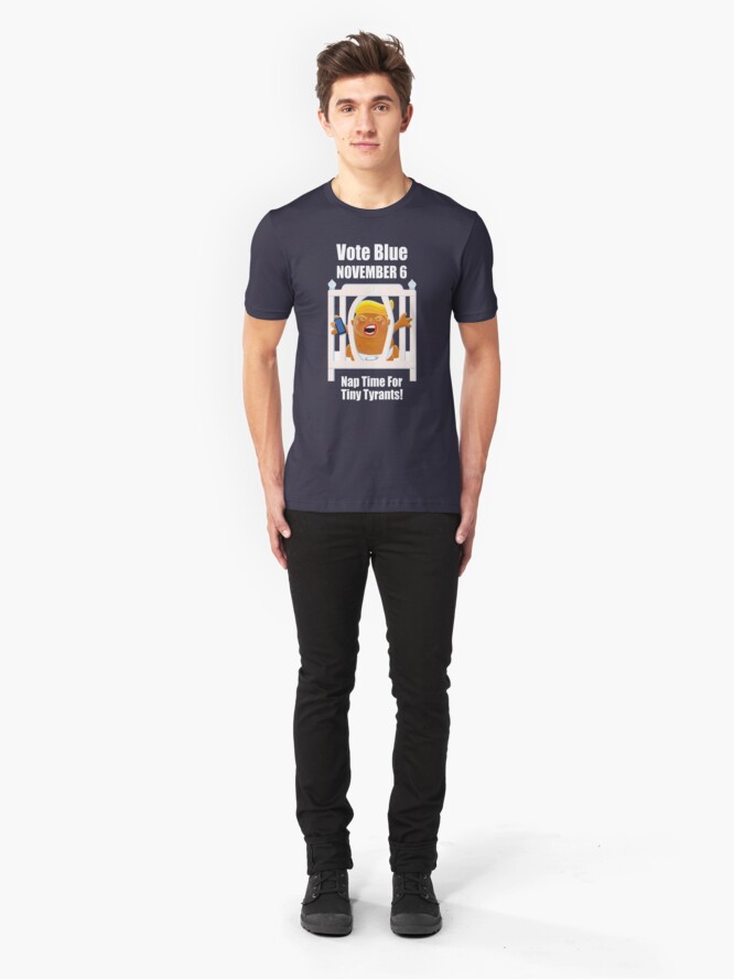 Alternate view of Trump Baby Balloon Blimp Vote Blue Tiny Tyrants Slim Fit T-Shirt