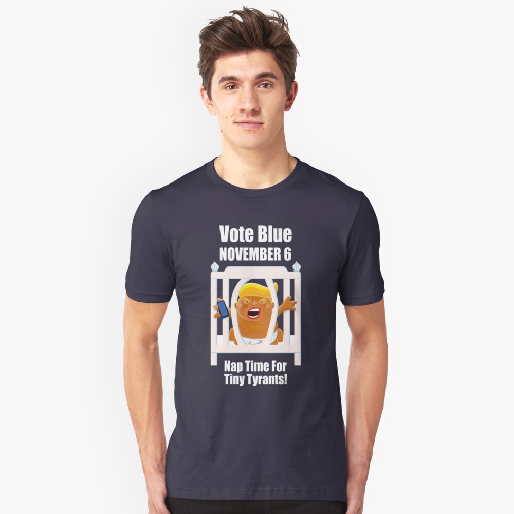 Trump Baby Balloon Blimp Vote Blue Tiny Tyrants Slim Fit T-Shirt