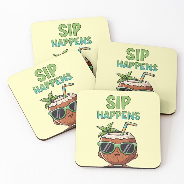 Item preview, Sip Happens – Funny Coconut Drink Summer Design designed and sold by Sea Gem.