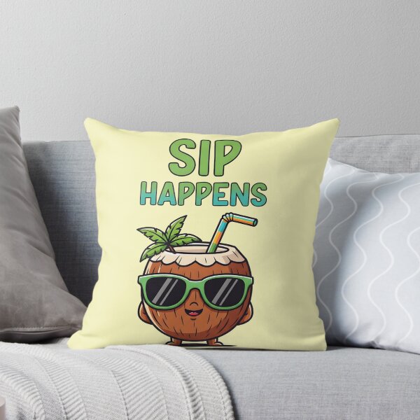 Item preview, Sip Happens – Funny Coconut Drink Summer Design designed and sold by Sea Gem.