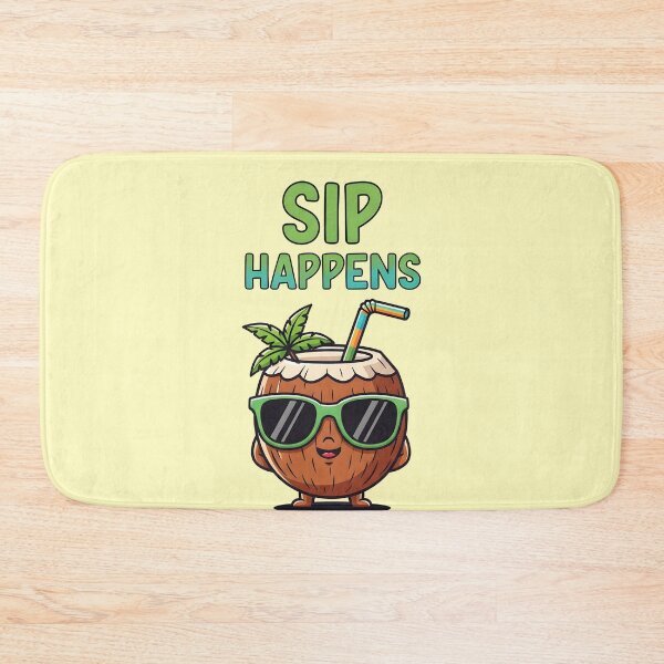 Item preview, Sip Happens – Funny Coconut Drink Summer Design designed and sold by Sea Gem.