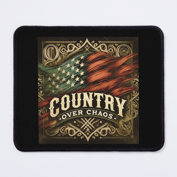 Item preview, country Over Chaos American Flag Expressionist Art Patriotic Graphic Bold USA Design designed and sold by TEEJAMBOREE.