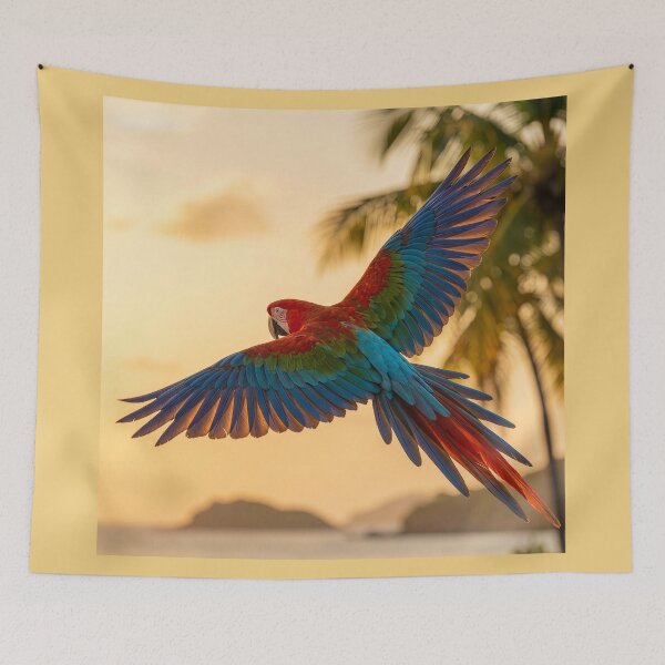 Item preview, Colorful Parrot Flies Off into the Sunset designed and sold by Tridentulus.