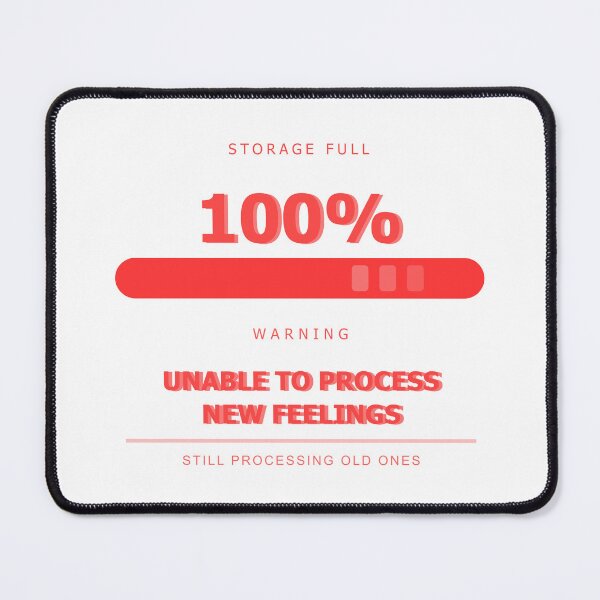 Item preview, Storage Full Unable to Process New Feelings Y2K Sticker | Funny Relatable Gift Red designed and sold by theBIGFinale.