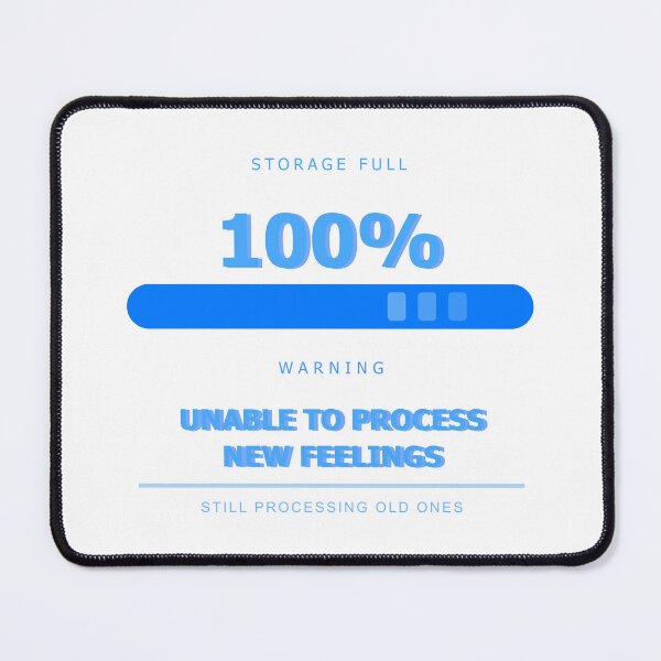 Item preview, Storage Full Unable to Process New Feelings Y2K Sticker | Funny Relatable Gift Blue designed and sold by theBIGFinale.